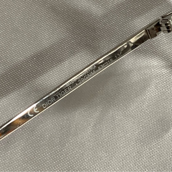 20) CHRISTIAN DIOR gray ombré Tiger rimless SUNGLASSES w/clamshell case - Picture 7 of 10